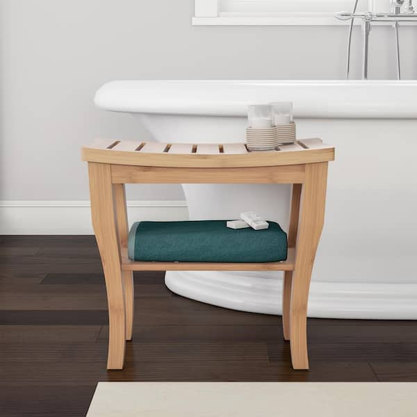 Bathroom bamboo bench sale