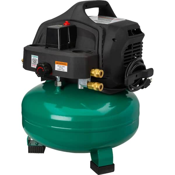 Grizzly Industrial 6 Gal., 150 Maximum PSI, Twin-Cylinder Oil Free Pancake Electric Air Compressor