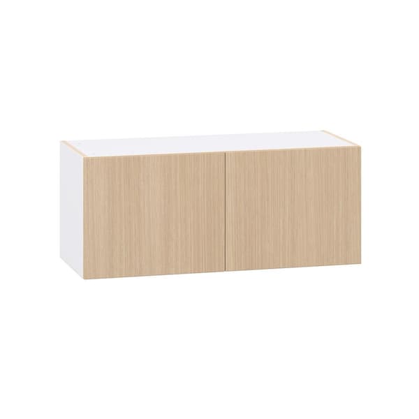 Timberline Mojavi Oak Slab Assembled Wall Bridge Kitchen Cabinet (36 in. W x 15 in. H x 14 in. D)