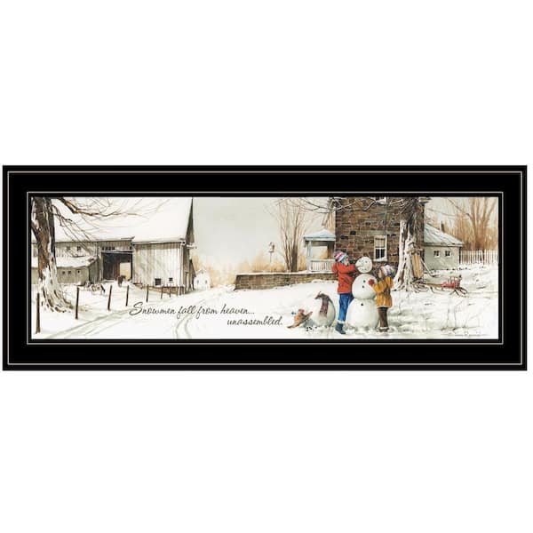 Charlie Snowmen from Heaven 1-Piece Framed Wall Art 9 in. x 21 in.