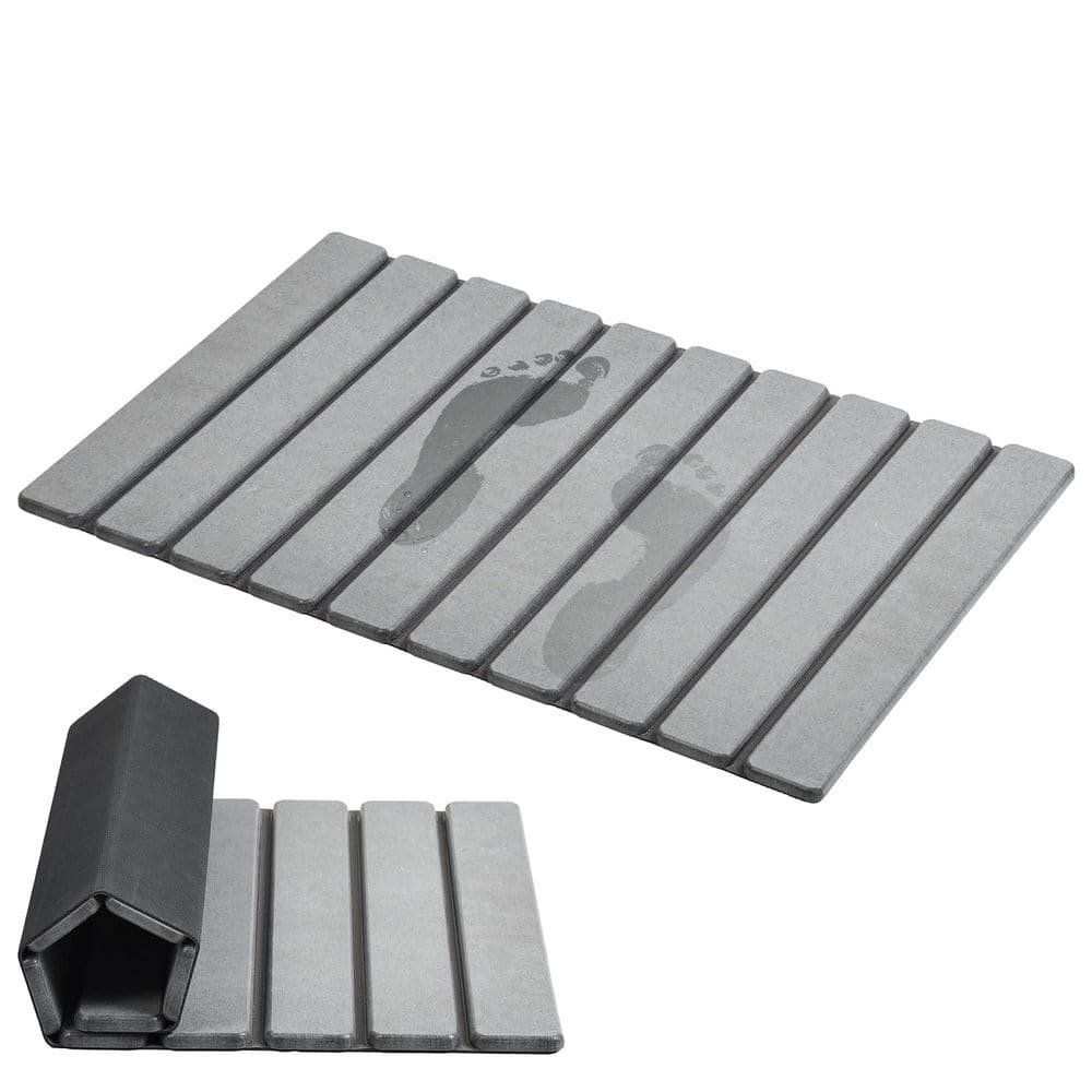23.8 in. x 15.35 in. Foldable Stone Bath Mat in Gray, Non-Slip Super Absorbent Diatomaceous Earth Mats, Quick Drying price history on PriceWatchPro