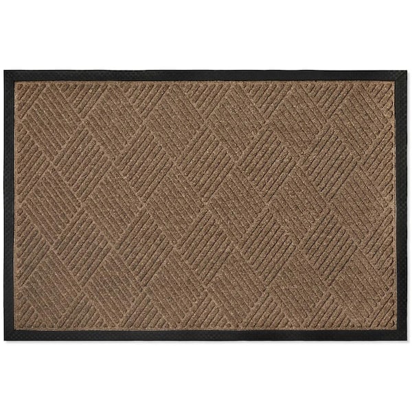 Envelor Indoor Outdoor Doormat Brown 36 in. x 60 in. Chevron Floor Mat
