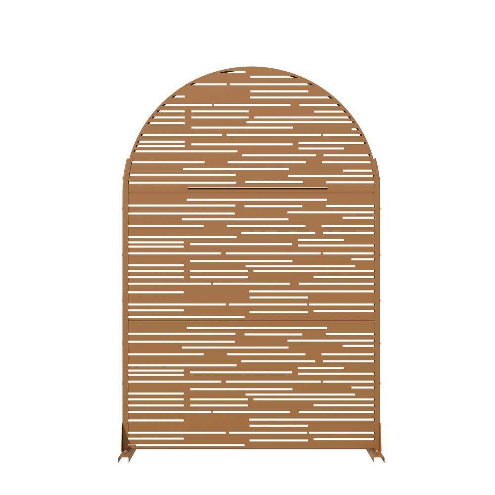 72 in. H x 47 in. W Arched Outdoor Brown Galvanized Steel Decorative Garden Fence Privacy Screen price history on PriceWatchPro