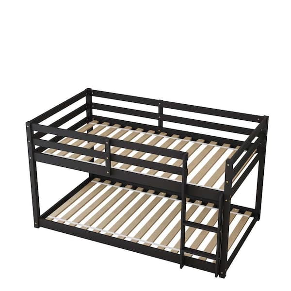 wetiny Espresso Twin-Over-Twin Bunk Bed