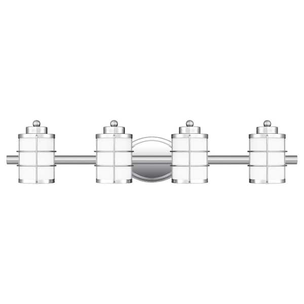 ASHLEY HARBOUR COLLECTION Harper 31 in. 4-Light Polished Chrome Vanity Light