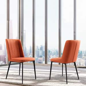 Maine Orange Fabric Dining Chair - Set of 2
