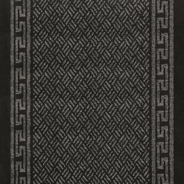 TrafficMaster Greek Key Charcoal 2 ft. 2 in. x Your Choice Length Roll Runner