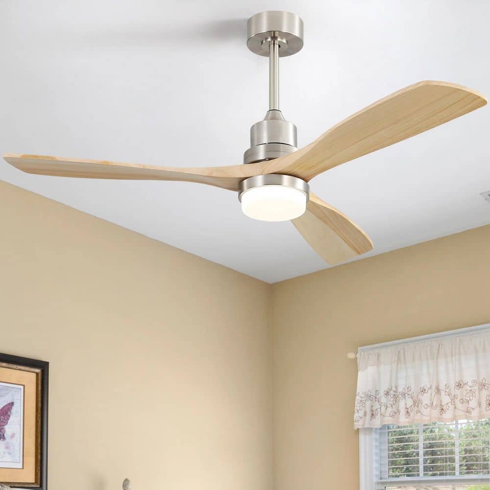 52 in. Integrated LED Indoor/Outdoor Brushed Nickel Ceiling Fan with Light Kit and Remote Control price history on PriceWatchPro