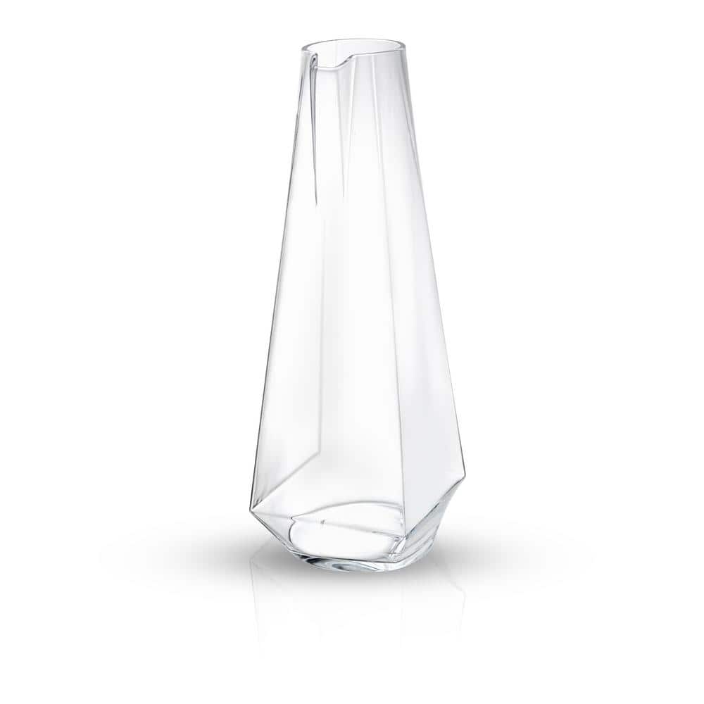 JoyJolt Hali Glass Carafe Bottle Pitcher with 6 Lids - 35 oz - Set of 3