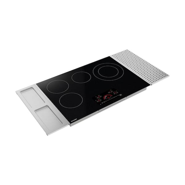 30 in. 4-Elements Smooth-Top Electric Cooking in Black with Stainless Steel Side Trims
