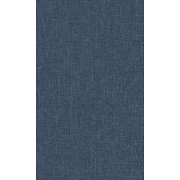 Dark Blue Textured Plain Textile Printed Non-Woven Paper Non-Pasted Textured Wallpaper 57 sq. ft.