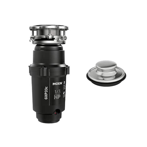 MOEN Lite Series 1/3 HP Continuous Feed Garbage Disposal including Stainless Drain Stopper