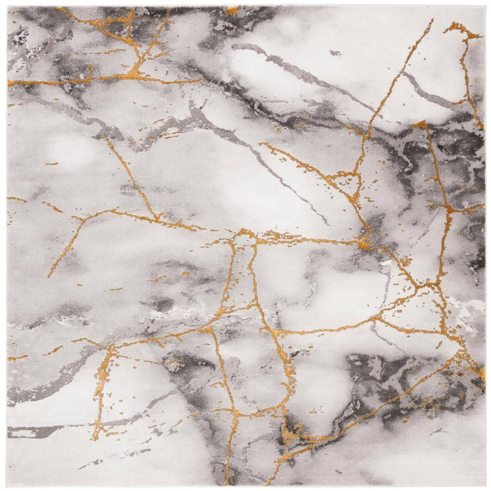 Craft Gray/Gold 11 ft. x 11 ft. Distressed Abstract Square Area Rug price history on PriceWatchPro