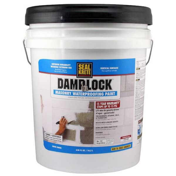 Seal Krete 5 Gal Damplock Masonry Waterproofing Paint 131005 - Retaining Wall Waterproofing Home Depot