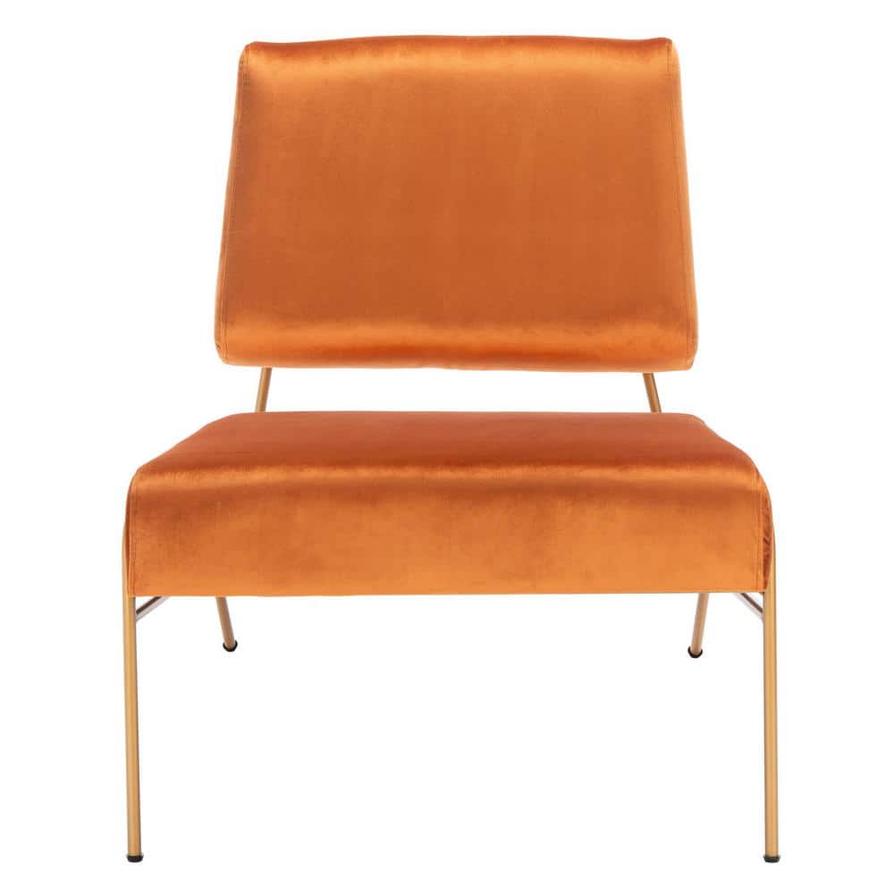 Sienna Brown Velvet and Metal Accent Chair