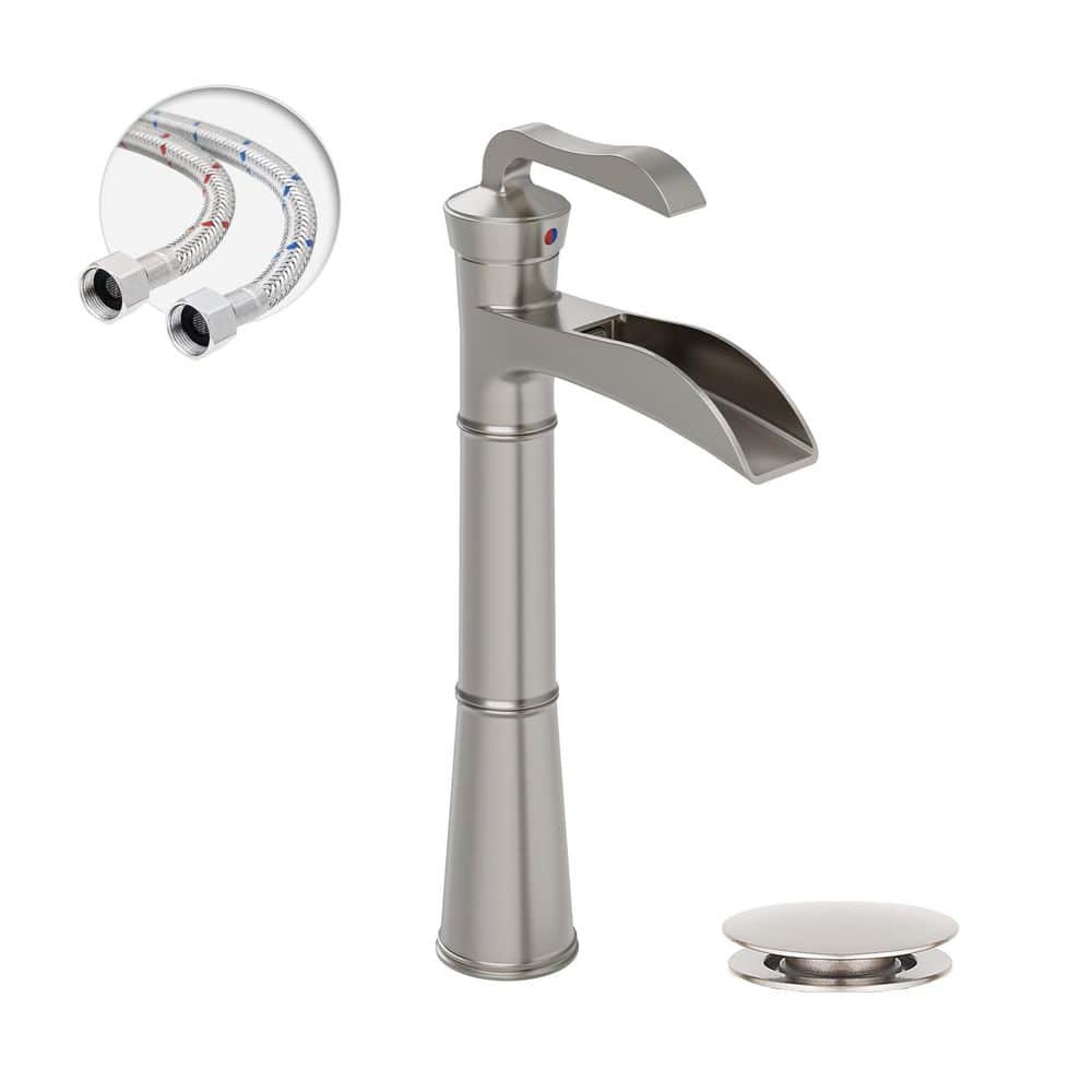 Single Hole Single Handle Bathroom Vessel Sink Faucet in Brushed Nickel price history on PriceWatchPro