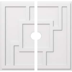 1 in. P X 12-1/2 in. C X 36 in. OD X 4 in. ID Knox Architectural Grade PVC Contemporary Ceiling Medallion, Two Piece