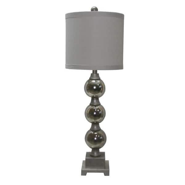Fangio Lighting #5060 32 in. Mercury Silver Poly and Glass Table Lamp