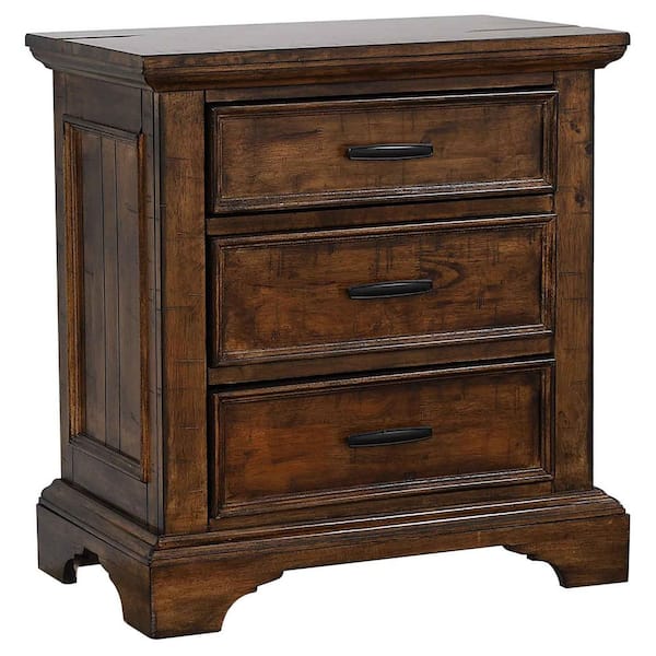 Coaster Elk Grove Vintage Bourbon 3-Drawer Nightstand