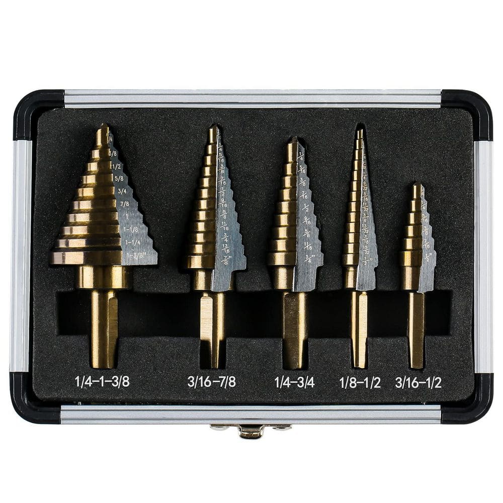 Titanium HSS Step Drill Bit Set (5-Piece) with Aluminum Case price history on PriceWatchPro