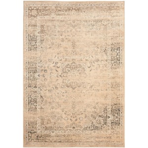 Vintage Warm Beige 7 ft. x 9 ft. Border Area Rug