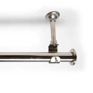 108 in. - 168 in. Single Curtain Rod in Silver