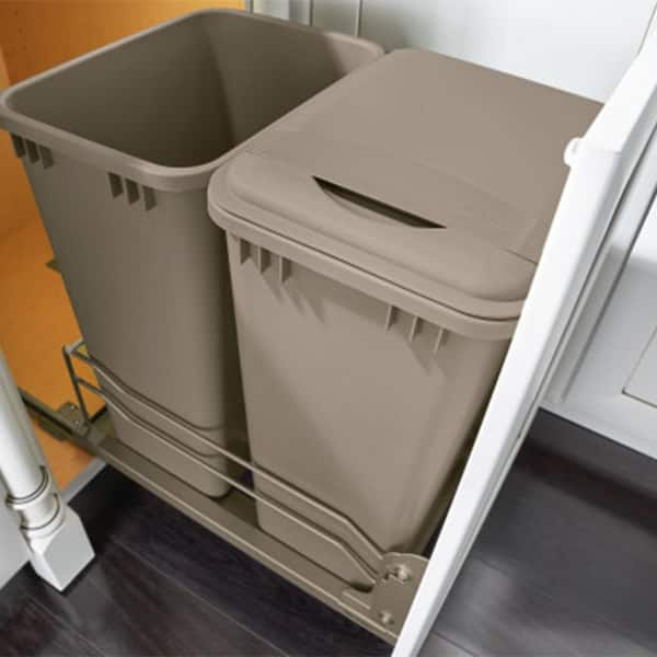 Simply Put 10-in x 20-in 35-Quart Soft Close Pull-out Trash Can in the Pull  Out Trash Cans department at