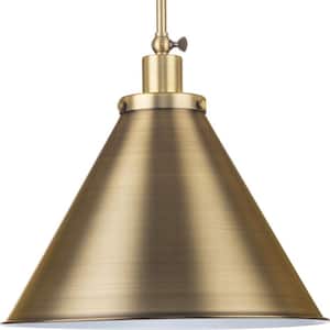 Hinton Collection 16 in. 1-Light Vintage Bronze Pendant with Metal Shade
