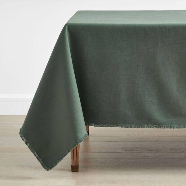 Company Cotton Solid Fringe 70 in. W x 108 in. L Moss Green Tablecloth