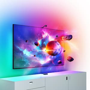 EcoSmart 55" to 65" TV RGB Color Sensing Dimmable Plug-In LED  Black TV Backlight with Remote Control LR1321-RGB-TV - The Home Depot