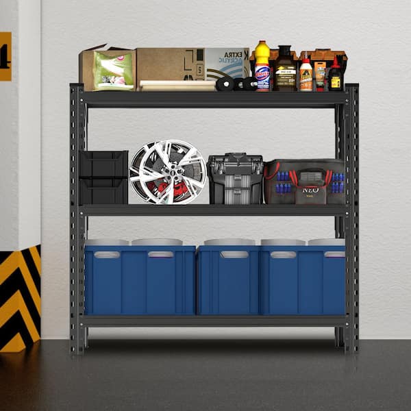 Tileon 3-Tier Industrial Shelving Rack 47.3 in. High Heavy
