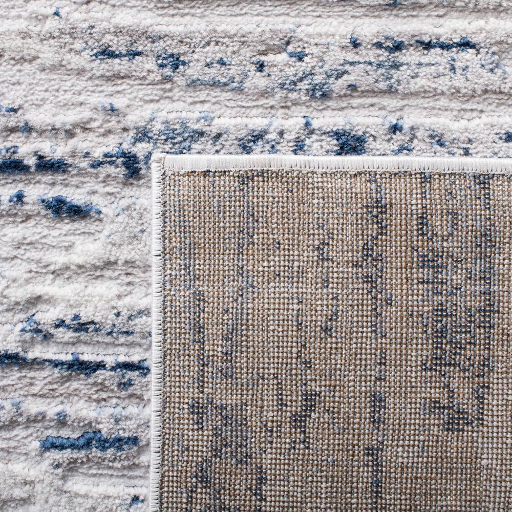 Amelia 6'7" Round Grey and Navy Abstract Area Rug