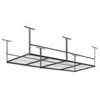 Adjustable Height Wire Overhead Ceiling Garage Storage Rack in Silver Vein (96 in W x 48 in D)