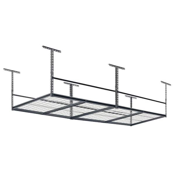 Muscle Rack Adjustable Height Wire Overhead Ceiling Garage Storage Rack in Silver Vein (96 in W x 48 in D)
