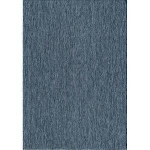 Outdoor Solid Blue 10 ft. x 14 ft. Area Rug