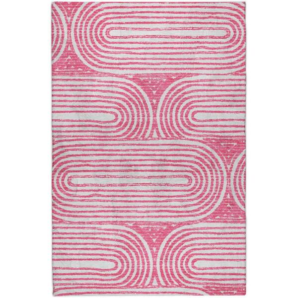 Dream Shag Premium Machine Washable Abstract ADS540 Blush 5 ft. x 7 ft. 6 in. Area Rug