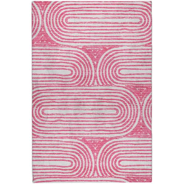 Dream Shag Premium Machine Washable Abstract ADS540 Blush 9 ft. x 12 ft. Area Rug