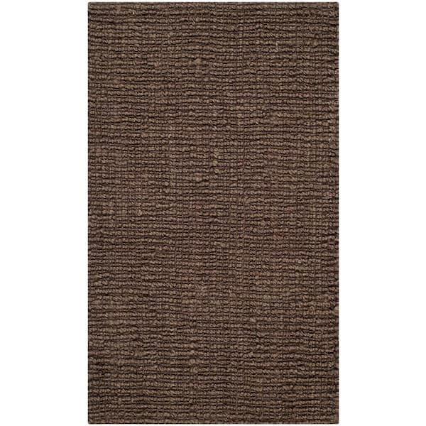Natural Fiber Brown 3 ft. x 4 ft. Woven Crosstitch Area Rug
