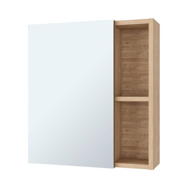 Avex Brown 17.7 in. W x 19.5 in. H Rectangular Particle Board Medicine Cabinet with Mirror