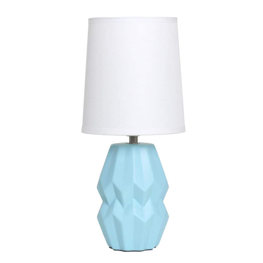 12.5 Geometric Ceramic Table Lamp, Baby Blue Base with White Shade for Dorm or Office price history on PriceWatchPro