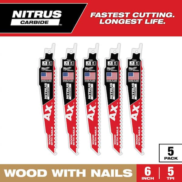 Milwaukee 9 in. 5 TPI NITRUS AX Carbide Teeth Demolition Nail