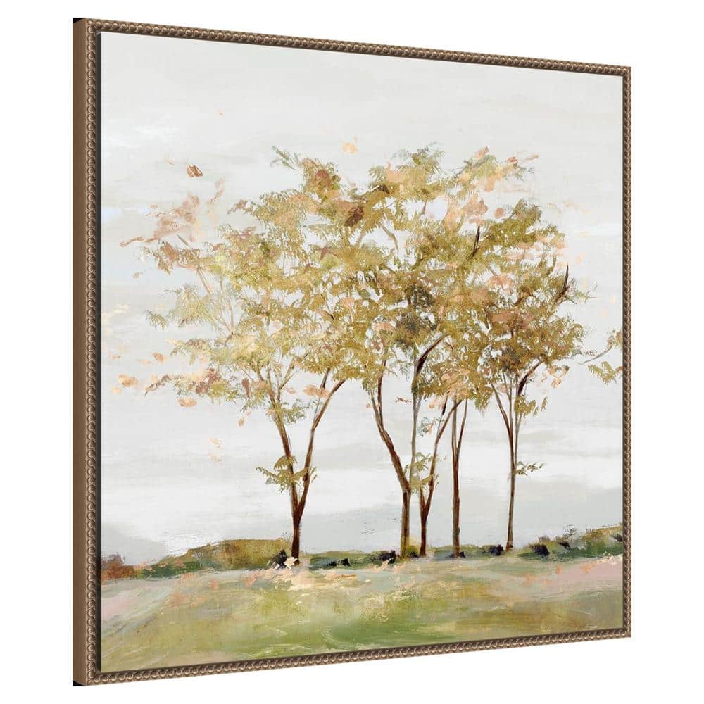 Golden Acre Wood Abstract Canvas Print with Bronze Floater Frame