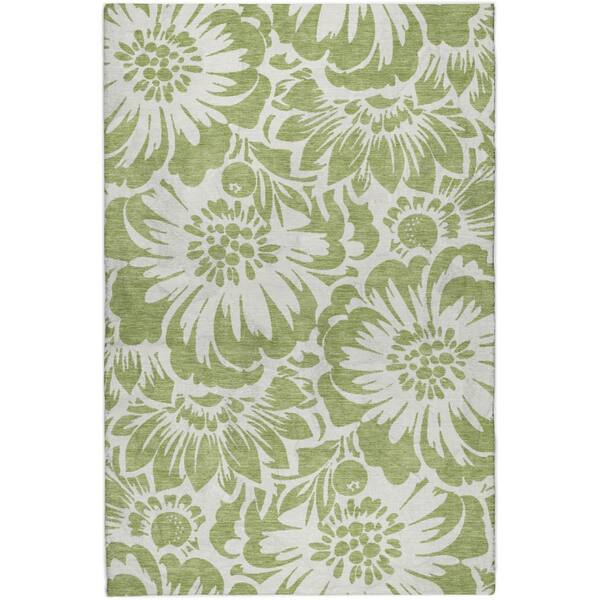 Dream Shag Premium Machine Washable Abstract ADS551 Aloe 9 ft. x 12 ft. Area Rug