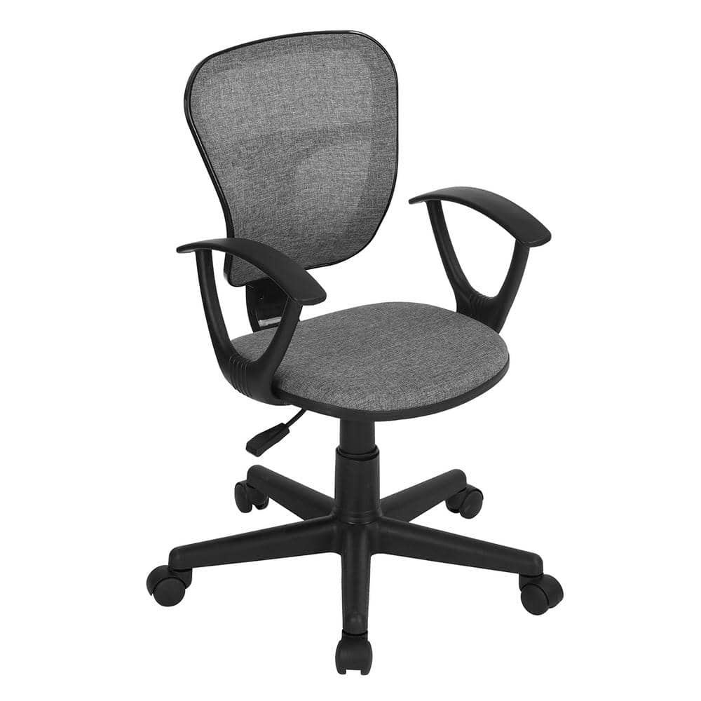 Homy Casa Flying Grey Mesh Fabric Armrest Ergonomic Desk Chair Flying Arm Fabric The Home Depot