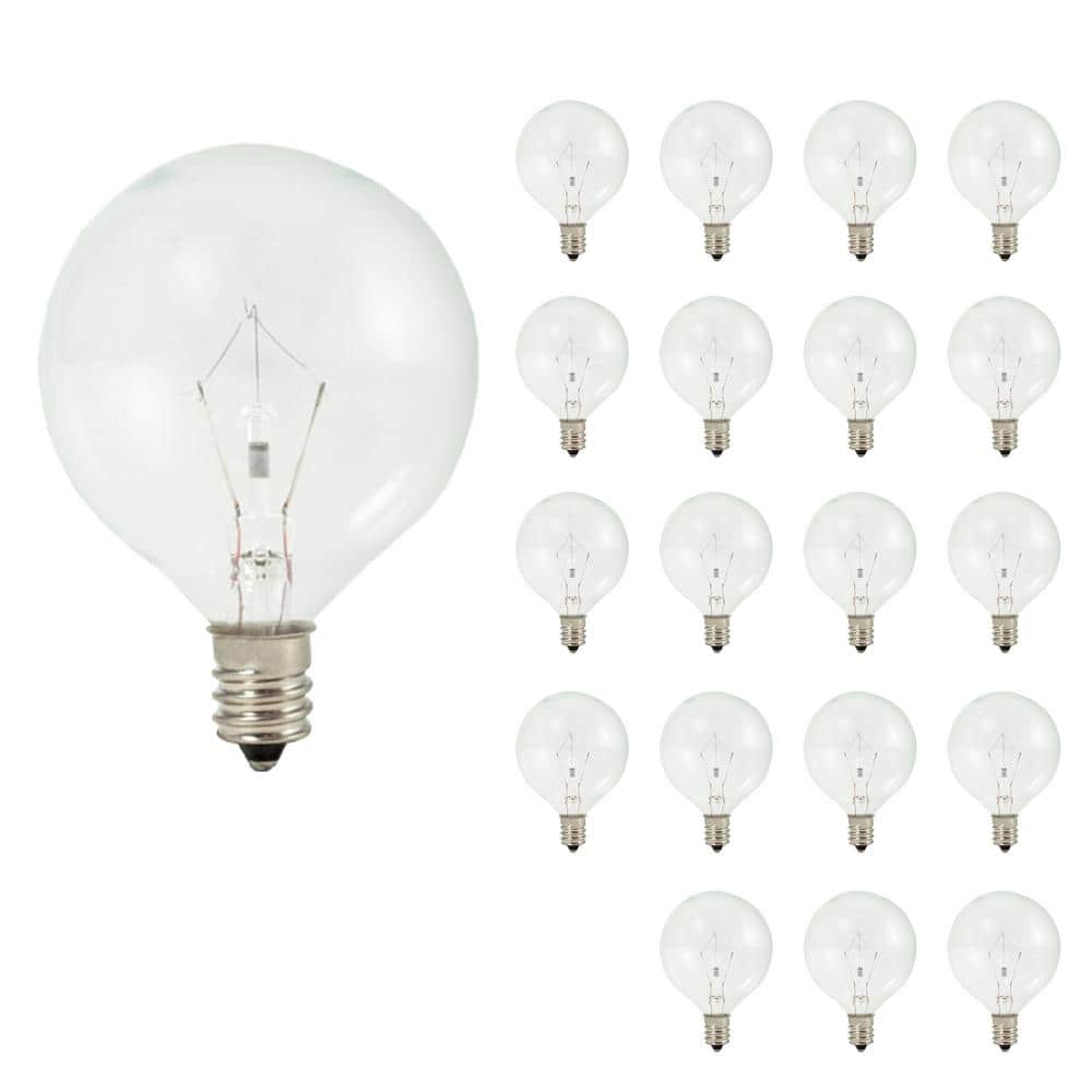 25-Watt G16.5 Warm White Light Candelabra Base (E12) Dimmable Krypton Clear