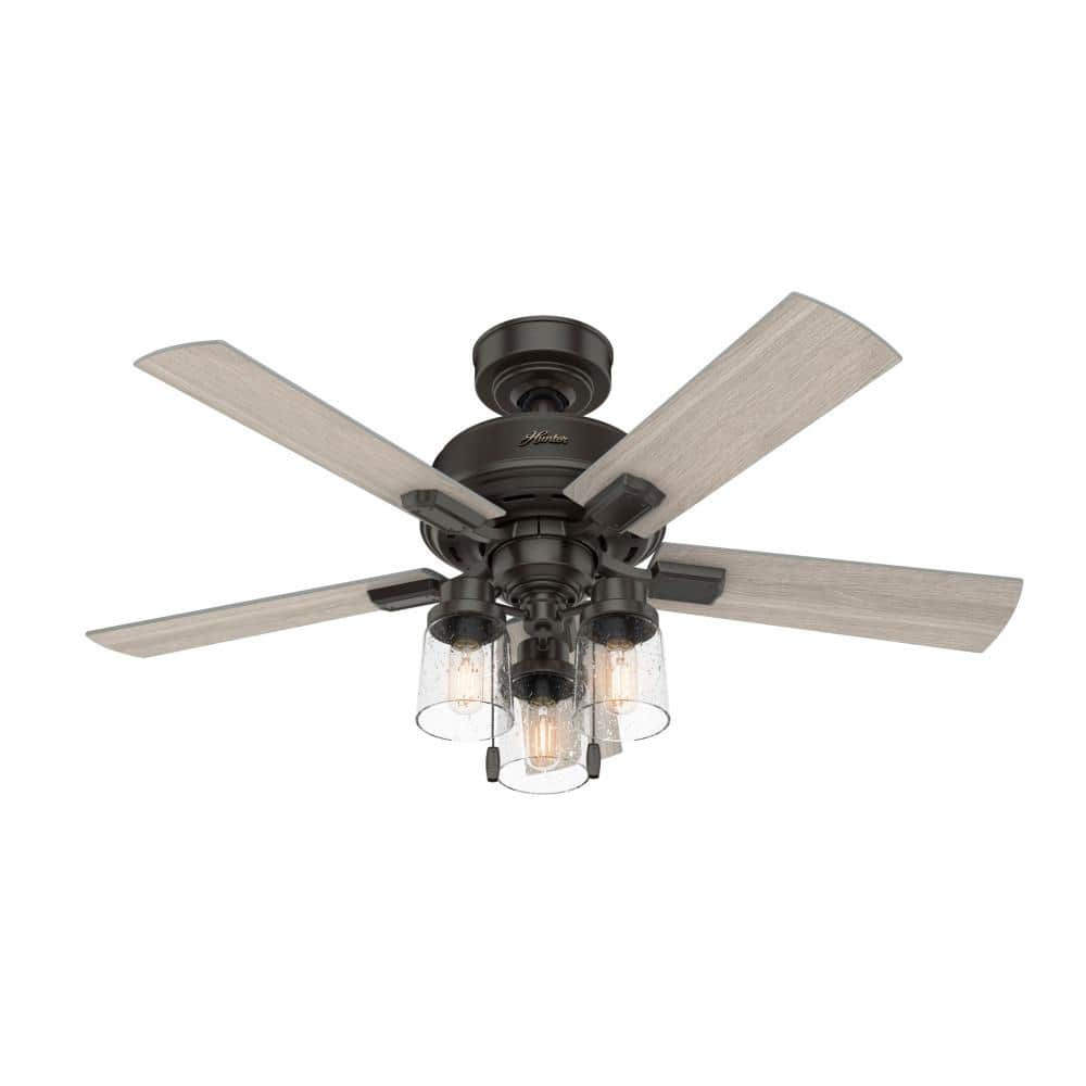 Hunter Hartland 44 in. LED Indoor Noble Bronze Ceiling Fan with