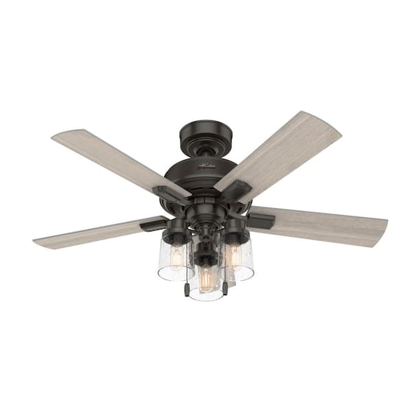 Hunter Hartland 44 in. LED Indoor Noble Bronze Ceiling Fan with Light Kit