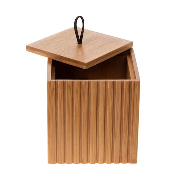 Bath Bliss Small Square Oslo Bamboo Storage Jar 10026-NATURAL