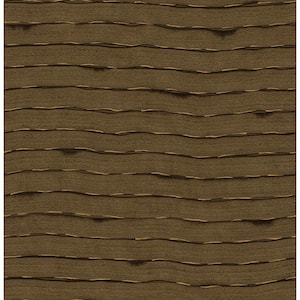 Naia Brown Horizontal Wavy Lines Strippable Non-Woven Paper Wallpaper Sample