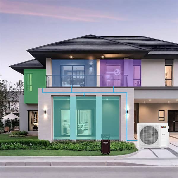 Blast Pro 2-Zone 20000 BTU 12K + 12K 1500 sq. ft. 2 Ton Mini Split AC/Heating System, 23 SEER2, WiFi Enabled